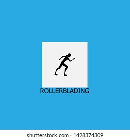 rollerblading icon sign signifier vector