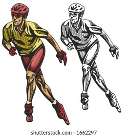 Rollerblading. Vector illustration
