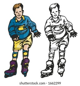 Rollerblading. Vector illustration