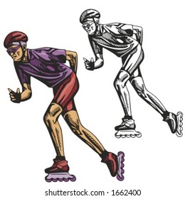 Rollerblading. Vector illustration