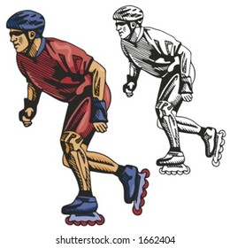 Rollerblading. Vector illustration
