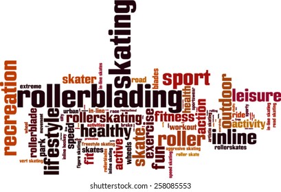 Rollerblading word cloud concept. Vector illustration