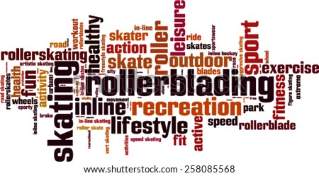 Rollerblading word cloud concept. Vector illustration