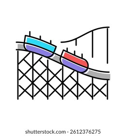 rollercoaster amusement park color icon vector. rollercoaster amusement park sign. isolated symbol illustration