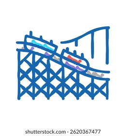 rollercoaster amusement park doodle icon sketch vector. rollercoaster amusement park sign. isolated symbol illustration