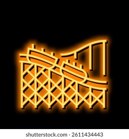 rollercoaster amusement park neon light sign vector. rollercoaster amusement park illustration