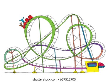 Rollercoaster - cartoon