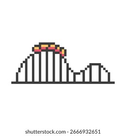 arte de pixel do parque divertido da montanha russa