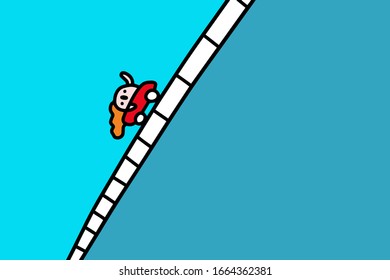 Rollercoaster hand drawn vector illustration in cartoon comic style man prints posters cards