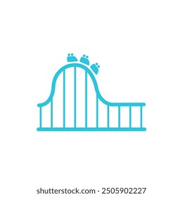 Rollercoaster icon. Isolated on white background. 