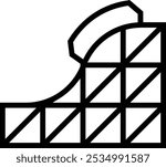 rollercoaster icon. Thin linear style design isolated on white background