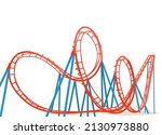 The rollercoaster is isolated on a white background. Vector illustration