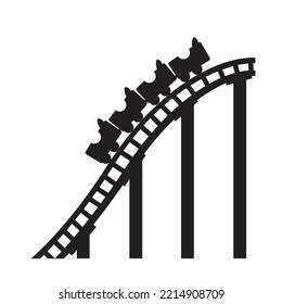 Rollercoaster Silhouette Vector Symbol Sign Amusement Park