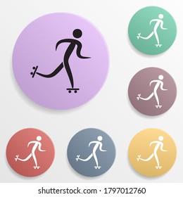 Rollerplayer badge color set icon. Simple glyph, flat vector of sport icons for ui and ux, website or mobile application