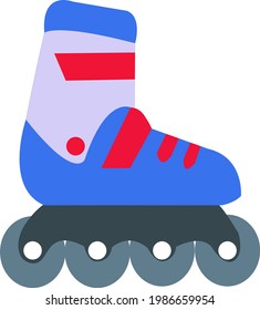 Rollers in blue and pink and red vector art
