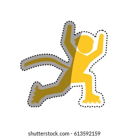 Rollers and ice skates sport vector icon