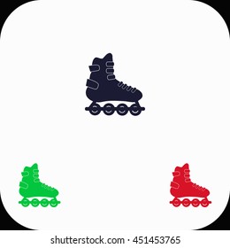 Rollers Illustration set. Blue, green, red icon.