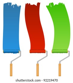 Rollers and paint, vector illustration