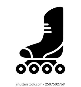 Rollers skating icon in glyph style. Icon about hobbies