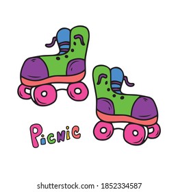 Rollers. Vector children's illustration on a white background. For banners, postcards and stickers