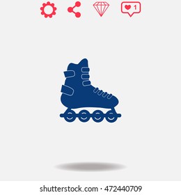 Rollers vector icon on grey background.