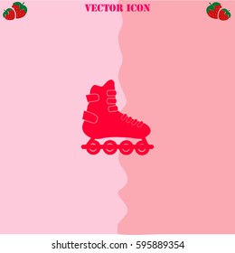 Rollers vector  icon. Strawberry Background.