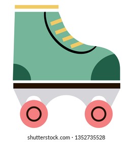 Rollerskate Flat Illustration On White