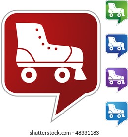 Rollerskate icon button symbol isolated on a background.