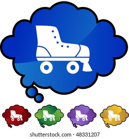 Rollerskate icon button symbol isolated on a background.