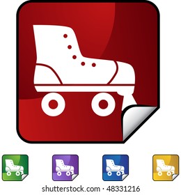 Rollerskate icon button symbol isolated on a background.