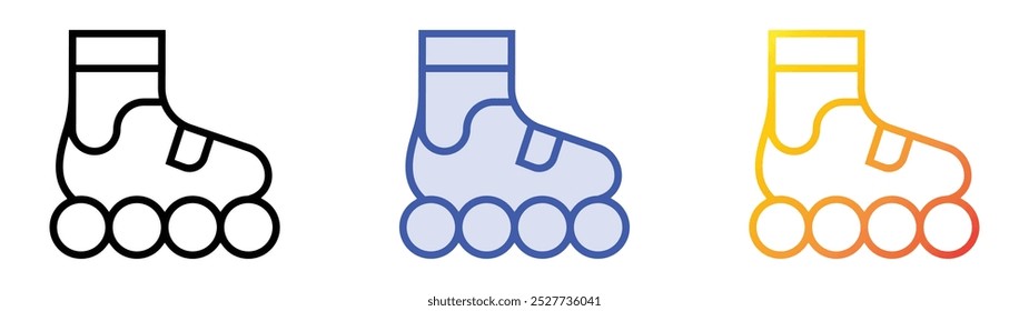 rollerskate icon. Linear, Blue Fill and Gradient Style Design Isolated On White Background