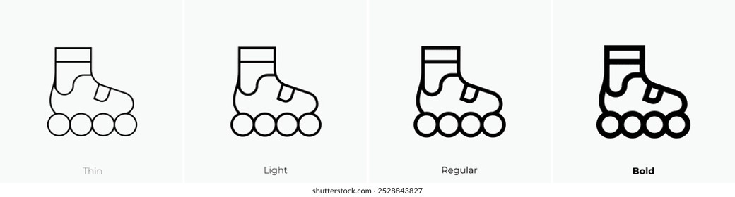 rollerskate icon. Thin, Light Regular And Bold style design isolated on white background