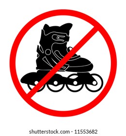 rollerskate symbol forbidden sign