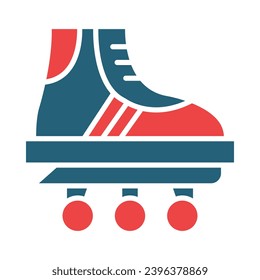 Rollerskate Vector Glyph Two Color Icons For Personal And Commercial Use.
