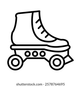 Rollerskate Vector Line Icon Design