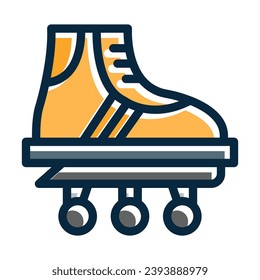 Rollerskate Vector Thick Line Filled Dark Colors Icons For Personal And Commercial Use.
