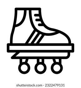Rollerskate Vector Thick Line Icon For Personal And Commercial Use.
