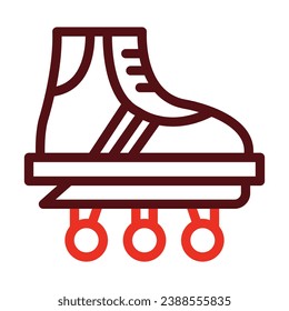 Rollerskate Vector Thick Line Two Color Icons For Personal And Commercial Use.
