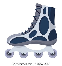 Rollerskates. Cartoon roller skates, retro footwear on wheels, kid sport shoes. Inline skates vector icon. Summer sport equipment