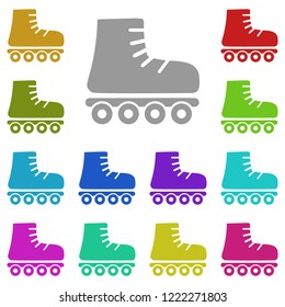 roller-skates icon in multi color. Simple glyph vector for UI and UX, website or mobile application