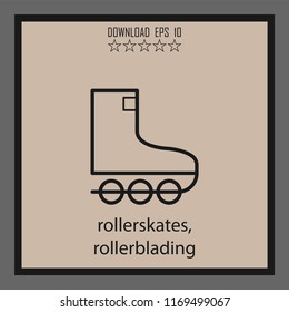 rollerskates, rollerblading vector icon