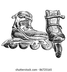 Roller-skates sketch vector illustration