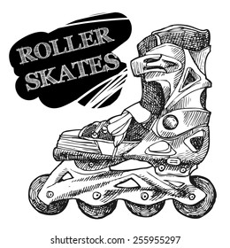 Roller-skates sketch vector illustration for your design