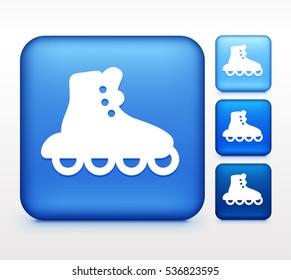 Rollerskating Colorful Square Button