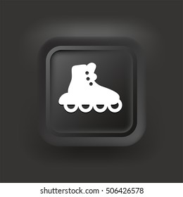 Rollerskating on Black Square Button
