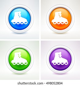 Rollerskating on Colorful Round Buttons