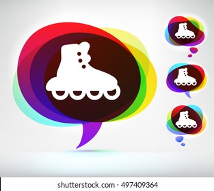 Rollerskating on Colorful Speech Bubble