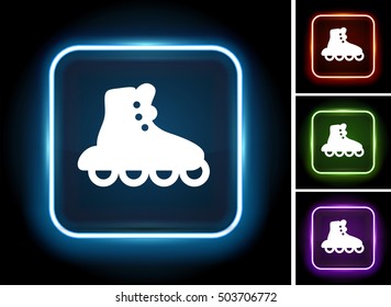 Rollerskating on Glow Square Button