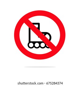 Rollerskating prohibited icon. Restriction symbol. Flat design. Vector Illustration.