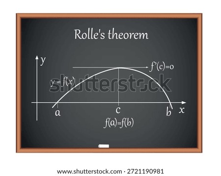 Rolle's theorem on black board. Education vector illustration